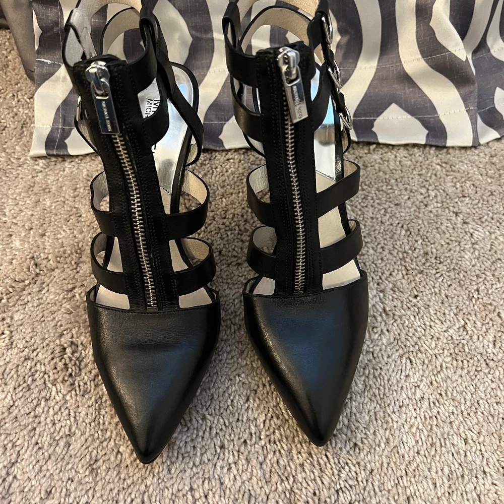 Timeless Classic Black Leather T Strap Heels